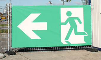 Notausgangssignalisation für Grossanlässe